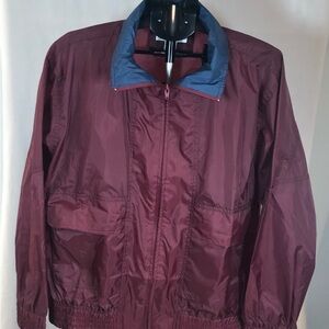 Haband Windbreaker Mens XL Burgandy front zip.